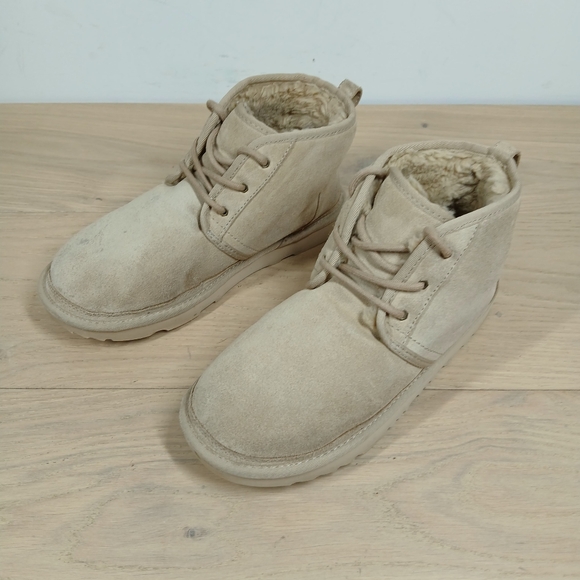 UGG Tan Lace Up Shearling Lined Classic Ankle Winter Comfort Boots 969 - Picture 2 of 13